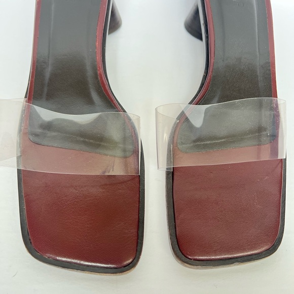 By Far Sonia PVC And Bordeaux Leather Slip On Sandal - Picture 3 of 7